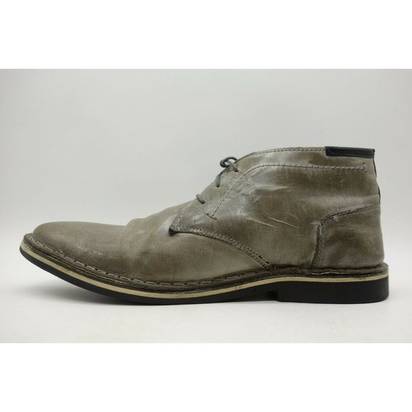 Steve Madden Hestonn Gray Leather Lace Up Chukka Ankle Boots Men\'s 10.5 main image 5